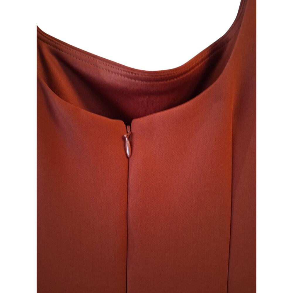 Vince Camuto Sleeveless Ruched Midi Dress in Rust - Picture 6 of 8